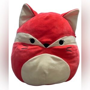Red and White Squishmallow Plush Fox Toy